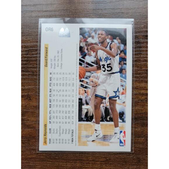 Jerry Reynolds 1992-1993 Upper Deck McDonalds #OR6 - Orlando Magic - NBA - Picture 2 of 2